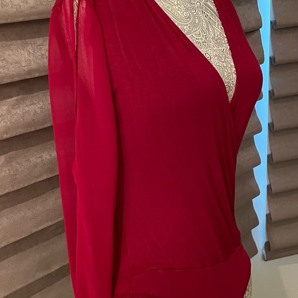 BEBE burgundy red bodysuit XS - Picture 2 of 11